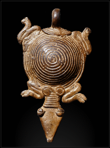 art africain pendentif bronze tortue gan burkina faso